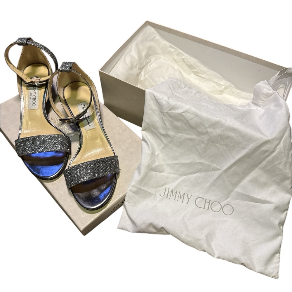 Jimmy Choo Silver and Glitter Heels